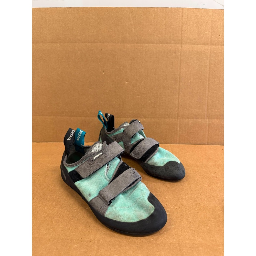 Scarpa Origin Leather Rock Cimbing Shoes Maldive Black Womens Size 9 US